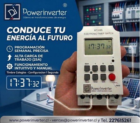 TIMER DIGITAL PROGRAMABLE 220VAC/25A